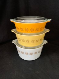 Vintage Pyrex Bake, Serve, & Store Town And Country Round Casserole Set ~ 6 Pieces