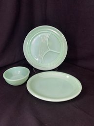 Assorted Vintage Anchor Hocking Fire King Jadeite Restaurant Ware Group- ~3 Pieces