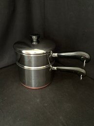 Vintage Revere Ware Copper Clad Stainless Steel 3 Qt. Double Boiler