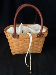 Collectible Longaberger Small Boardwalk Basket Purse/tote 2001