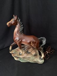 Vintage Mid-century Lane & Co. Ceramic Horse Stallion Table Lamp