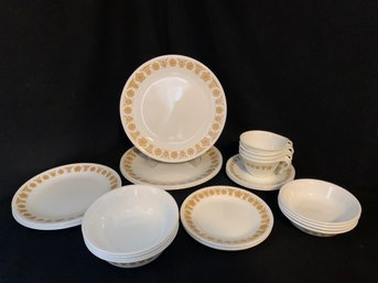 Corelle By Corning Butterfly Gold Dishware Group Set- ~28 Pieces