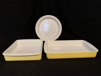 Pyrex Desert Dawn Yellow With Speckles Bakeware Group- ~3 Pieces