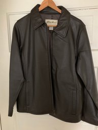 NOS Women's Eddie Bauer Dark Brown Leather Jacket Medium