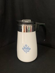 Corning Ware Blue Cornflower 9-Cup Coffee Percolator Complete With Lid & Filter
