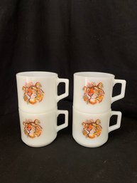 Anchor Hocking Fire King Esso Tiger Stacking Mugs Set- ~4 Pieces