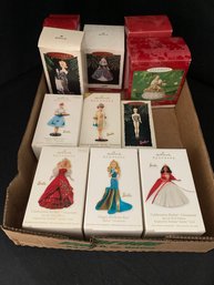 Assorted Hallmark Keepsake Barbie Christmas Ornaments Group- ~12 Pieces