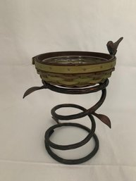 2012 Longaberger Collectors Club Bird Bath Basket With Iron Stand