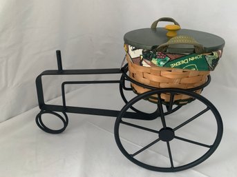 2002 Longaberger John Deere Basket & Wrought Iron Tractor