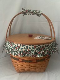 1994 Longaberger Holiday Hostess Green Sleigh Bell Basket