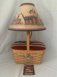 2002 Longaberger Make A Basket Shop Natural Spring Basket Lamp Signed