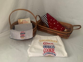 1992/1993 Longaberger Crisco American Cooking & Baking Celebration Baskets With Apron Group