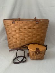 2002 Longaberger Large Boardwalk & Small Saddlebrook Baskets