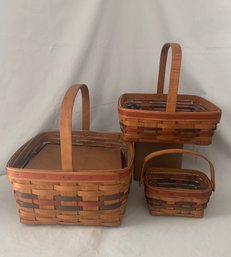 Assorted Matching 1988-1991 Longaberger Baskets Group