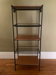 2000's Longaberger Wrought Iron 5-tier Shelf Stand With 3 Woodcraft Shelves/Lids