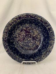 Bennington Potters Pottery Blue Agate Rimmed Serving Bowl