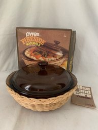 NIOB Pyrex Ware Fireside Naturals Casserole Set W/basket