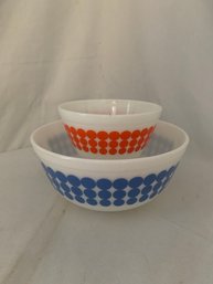 Assorted Pyrex Dot Mixing Bowls Group