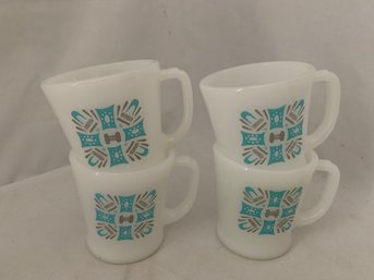 Anchor Hocking Fire King Blue Heaven Mugs Set Group