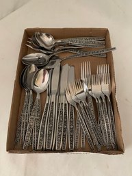 Granada Rose Flatware Stainless Japan ~41 Pieces