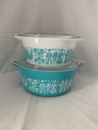 Pyrex Butterprint Round Casserole Set