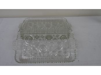 Set Of 4 Cut Glass Trays