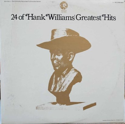 FIRST YEAR 1970 REISSUE HANK WILLIAMS-24 OF HANK WILLIAMS' GREATEST HITS 2X VINYL RECORD SET-READ DESCRIPTION