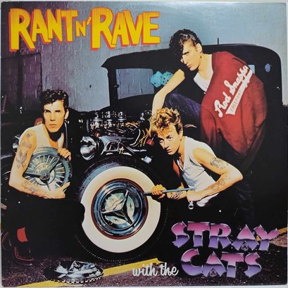 1982 RELEASE STRAY CATS-RANT 'N' RAVE WITH VINYL RECORD SO 17102 EMI AMERICA RECORDS
