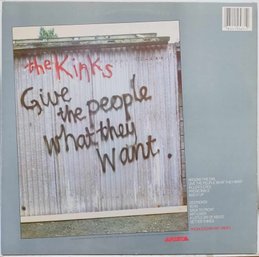 1981 RELEASE THE KINKS-GIVE THE PEOPLE WHAT THEY WANT VINYL RECORD AL 9567 ARISTA RECORDS