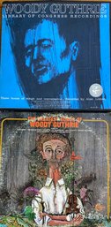 LOT OF 2 WOODY GUTHRIE VINYL RECORDS IN VG OR BETTER CONDITION (LIBRARY OF CONGRESS RECORDING IS 3 RECORD SET)