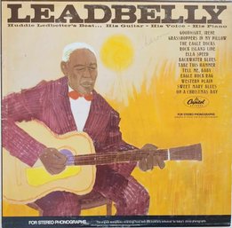 LATE 1970'S REISSUE LEADBELLY-HUDDIE LEDBETTER'S BEST-HIS GUITAR-HIS VOICE-HIS PIANO VINYL RECORD