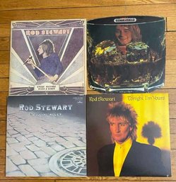 LOT OF 4 ROD STEWART VINYL RECORDS IN VG OR BETTER CONDITION