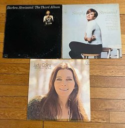 LOT OF 3 BARBRA STREISAND/JUDY COLLINS VINYL RECORDS IN VG OR BETTER CONDITION