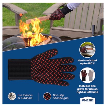 BLUE RHINO Black Aramid Fiber Grilling Gloves