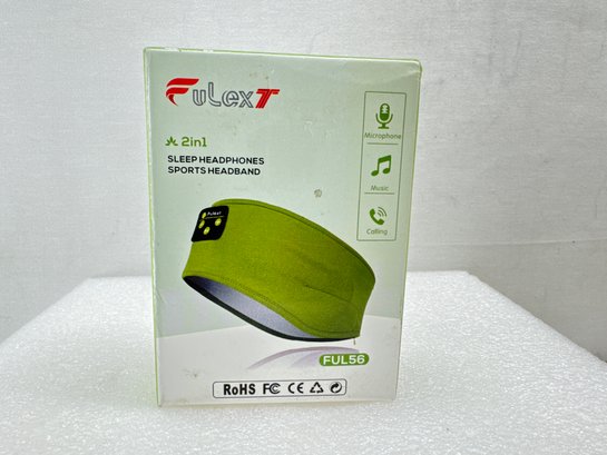 Lime Green Bluetooth Headband, Sports Wireless Headband Headphones With Speaker