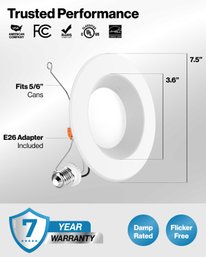 Sunco 2 Pack Retrofit LED Recessed Lighting 6 Inch, 4000K Cool White