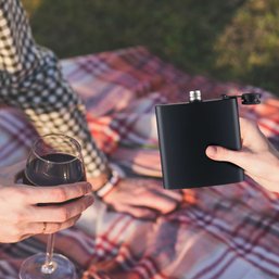 Flask For Liquor 6oz Matte Black Stainless Steel