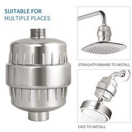 Dowry 15 Stage High Output Revitalizing Shower Filter With 2 Replacement Cartridges