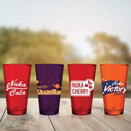 JUST FUNKY Fallout Nuka Cola Pint Glasses Set Of 4