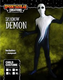 Scary Shadow Demon, Deluxe Kids Costume Set For Halloween Dress Up Party (Large (10-12))