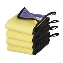 4 Piece Microfiber Extra Thick Car Detailing Buffing Polishing Soft Super Absorbent Towel 12 In X 24 In