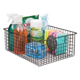 Metal Wire Food Storage Basket Organizer With Handles For Organizing Kitchen Cabinets