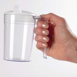 Homecraft Clear Mug, Shatterproof, Drinking Cup, For Eldery, Children Or Those With Weak Grip/Arthritis