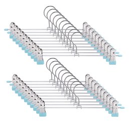 Pant Hangers, 20 Pack Skirt Hangers With Clips Metal Trouser Clip Hangers For Heavy Duty Ultra Thin