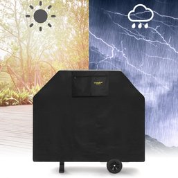 Garden Home Outdoor Grill Cover 68-Inch For Weber, Holland, Jenn Air, Brinkmann And Char Broil, Black