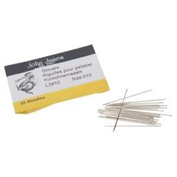 25 Pack John James Needle Glovers Size 10 For Leather, Suede And Soft Plastics