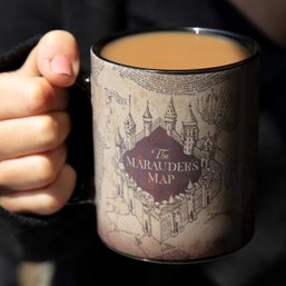 Harry Potter Heat Reveal Coffee Mug, 11oz - Marauders Map Image Activates With Heat