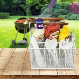 Utensil Caddy - Silverware, Napkin Holder, And Condiment Organizer