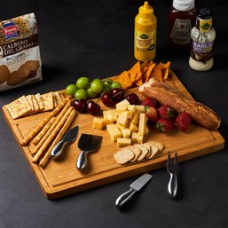 Large Bamboo Wood Cutting Or Cheese Charcuterie Board For Kitchen, Butcher Block (17x12.6')