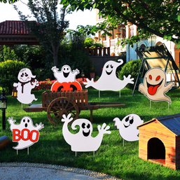 7 Pack Halloween Yard Signs Halloween Ghosts